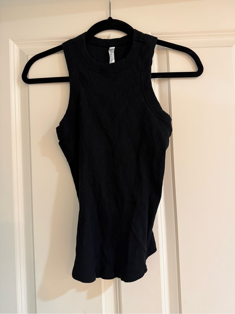Black Ribbed Tank Top - Women's Sleeveless Crewneck